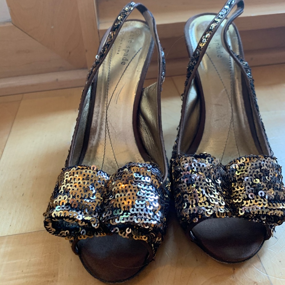 Kate Spade sling back sequin heels